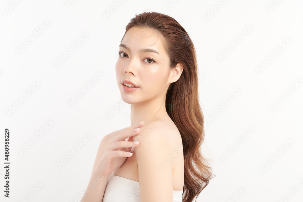 Beautiful young asian woman with clean fresh skin on white background, Face care, Facial treatment, Cosmetology, beauty and spa, Asian women portrait. Beautiful young asian woman with clean fresh skin on white background, Face care, Facial treatment, Cosmetology, beauty and spa, Asian women portrait.