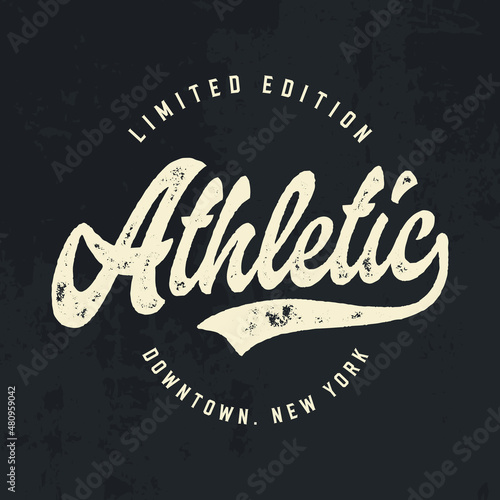 New York. Downtown. Athletic Dept. Varsity. T Shirt Design. Vector