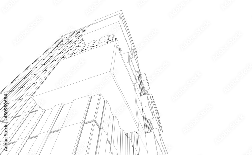 architectural sketch of a building architectural sketch of a building