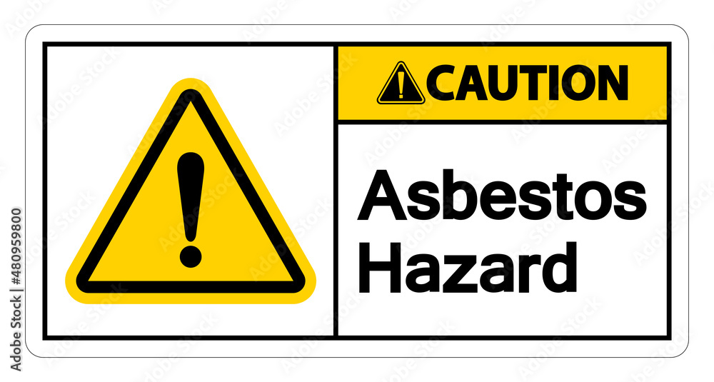 Caution Asbestos Hazard Symbol Sign On White Background Caution Asbestos Hazard Symbol Sign On White Background