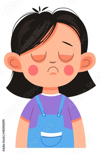 Upset or offended female character, little girl