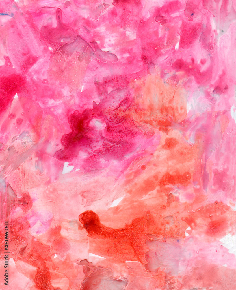 Fototapeta premium Fashionable image. Contemporary art. Beautiful pink watercolor texture