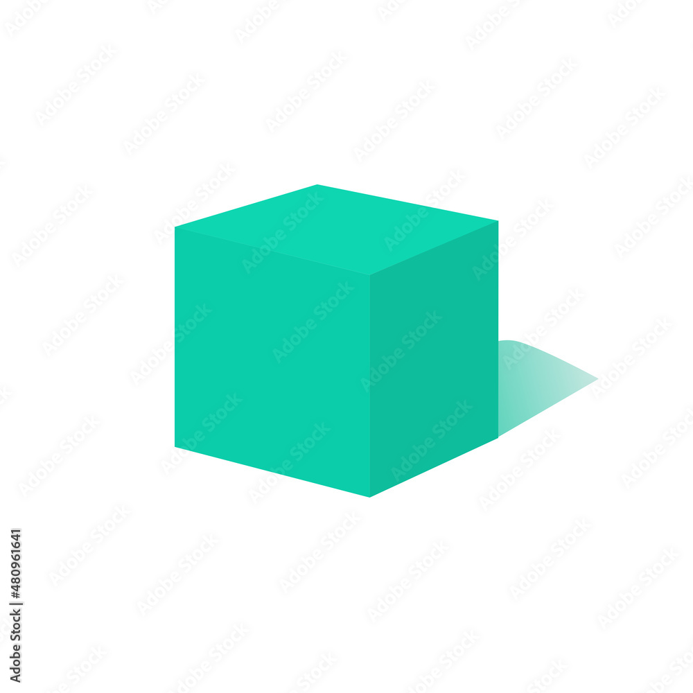Cube with shadow. Geometric figures. Vector illustration isolated on white background Cube with shadow. Geometric figures. Vector illustration isolated on white background