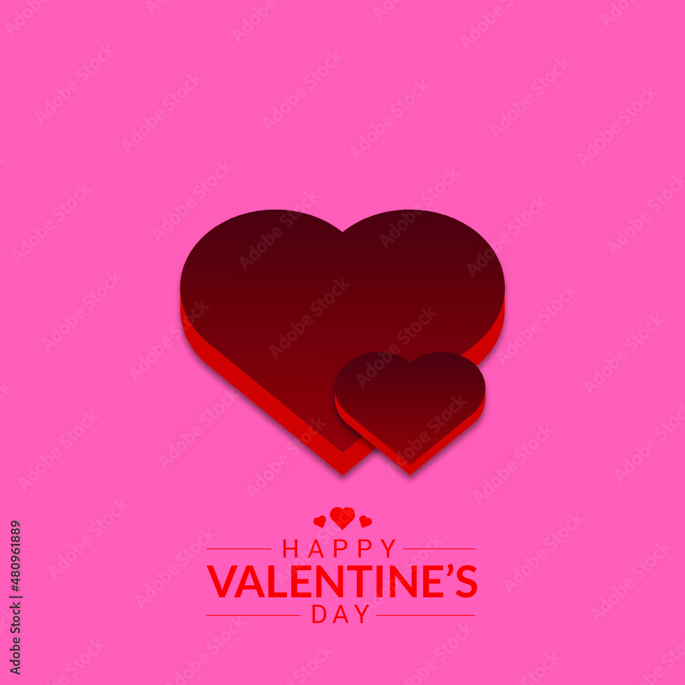 Happy valentines day wishes greeting card design Free Vector