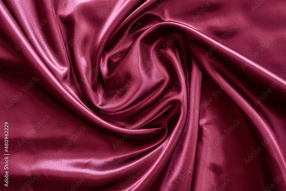 Obraz premium Wrinkle dark red satin cloth texture background