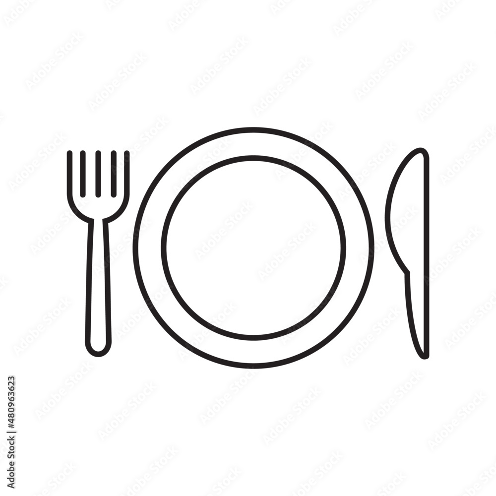 Fototapeta plate with cutlery