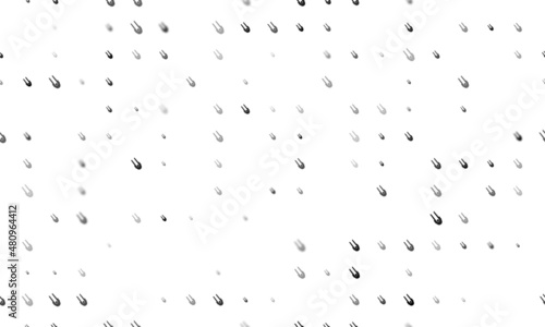 Seamless background pattern of evenly spaced black solo bobsleigh symbols of different sizes and opacity. Vector illustration on white background