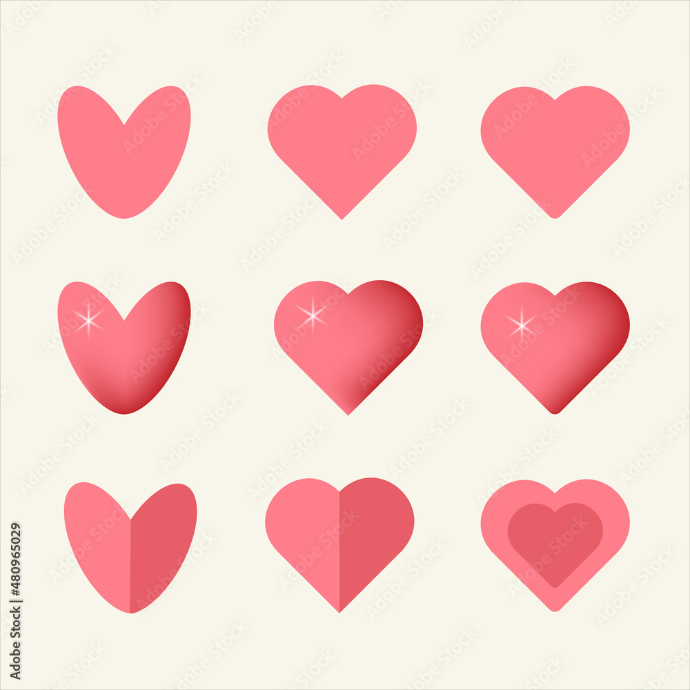 Hand drawn hearts vector collection. Design elements for Valentine's day. 