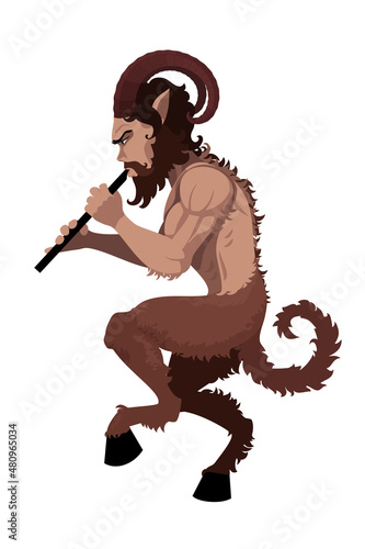 Satyr playing flute