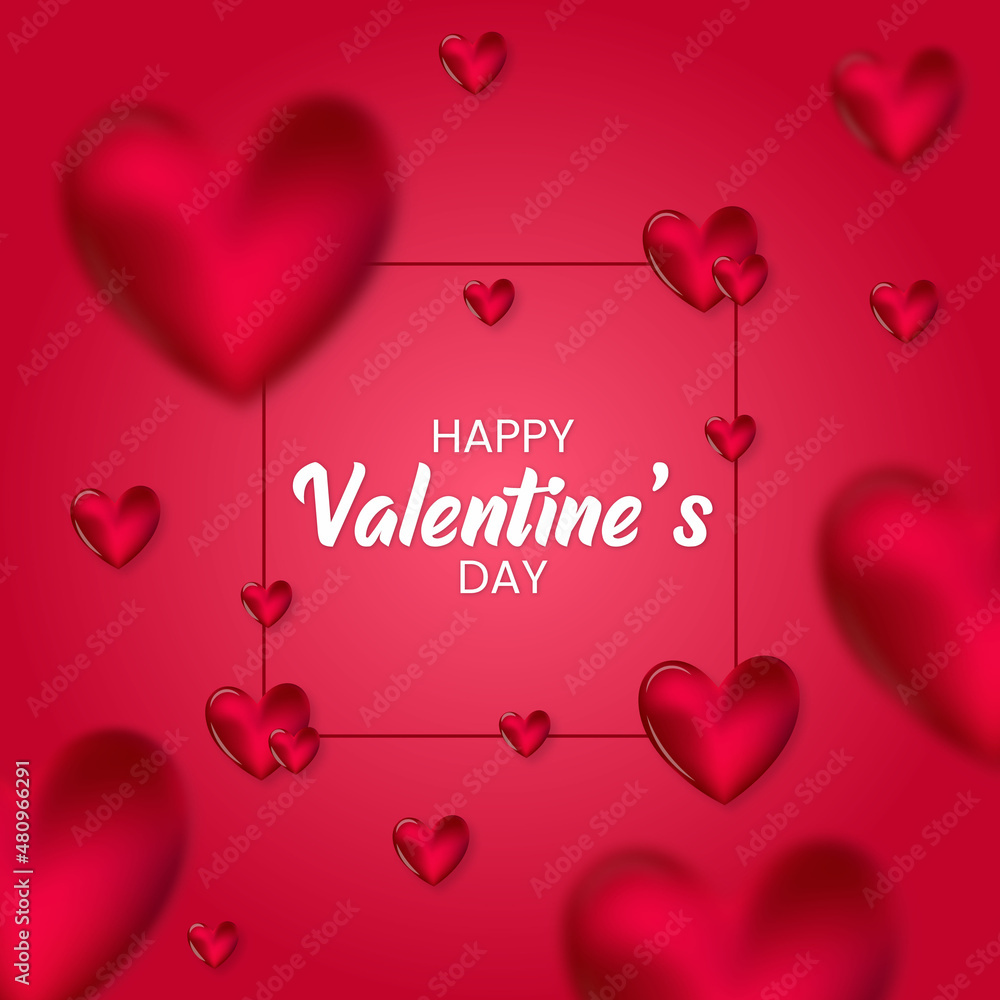 Happy valentines day background with hearts