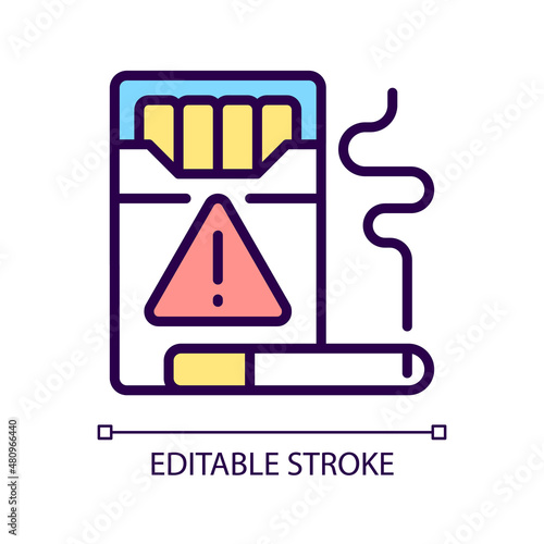 Cigarette smuggling RGB color icon. Illegal trade. Cigars trafficking and distribution. Isolated vector illustration. Simple filled line drawing. Editable stroke. Pixel perfect. Arial font used