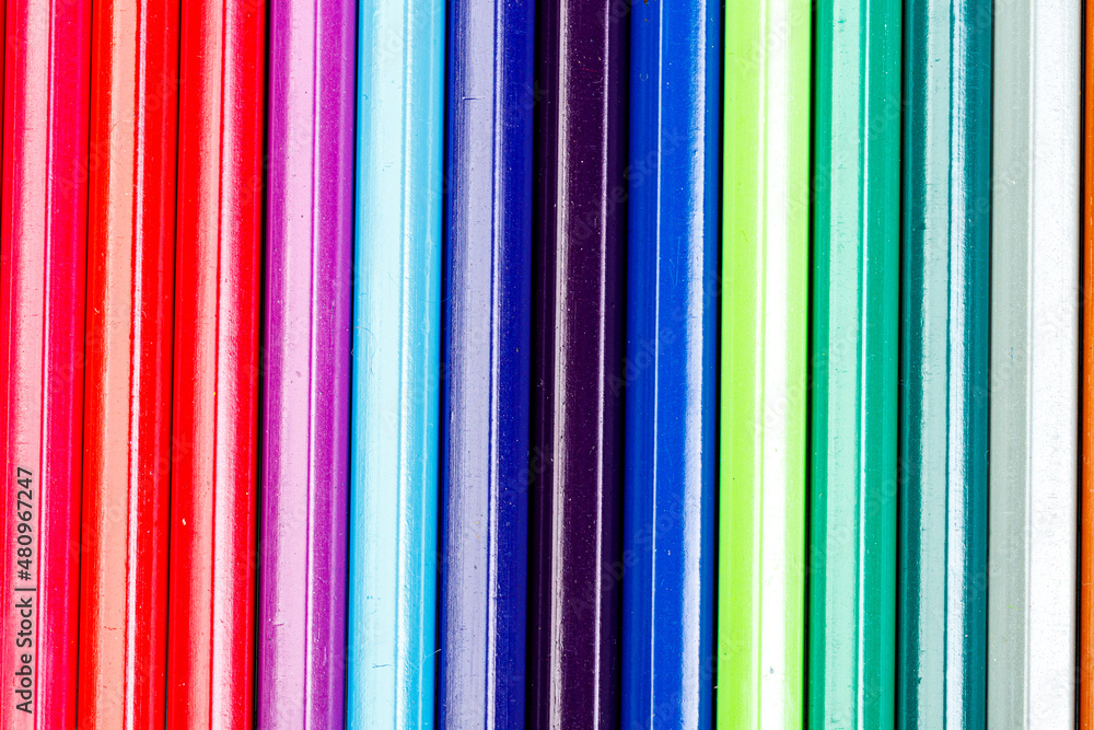 macro multicolored pencils on a white background macro multicolored pencils on a white background