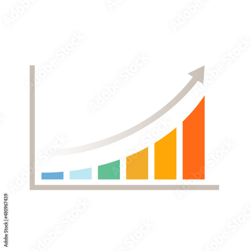 business chart or graph symbol, economic growth and success vector illustration