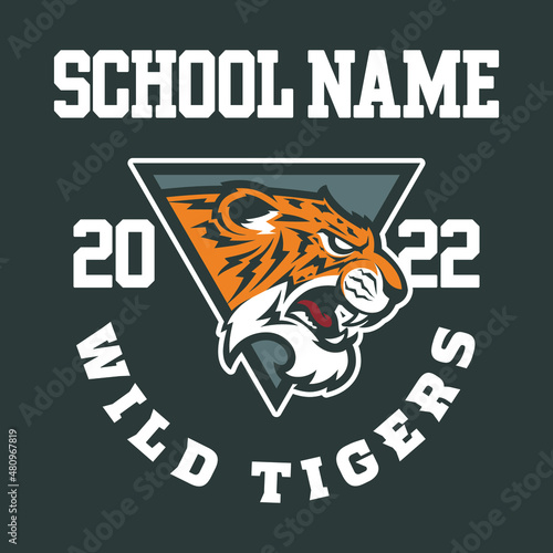 Tiger mascot logo design vector with modern illustration concept style for badge, emblem and tshirt printing.