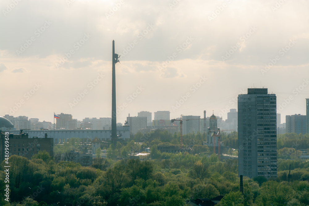 Fototapeta premium View to the Moscow's Victory Park on Poklonnaya mount