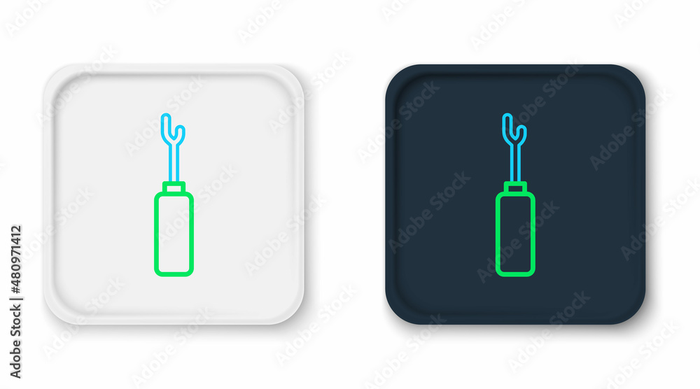 Line Awl tool with wooden handle icon isolated on white background. Work equipment tailor industry. Colorful outline concept. Vector Line Awl tool with wooden handle icon isolated on white background. Work equipment tailor industry. Colorful outline concept. Vector