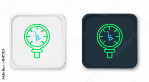 Line Pressure water meter icon isolated on white background. Colorful outline concept. Vector