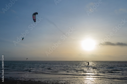 Kite surfers at West Wittering beach