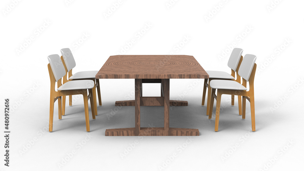 four gray cafe chair with shadow 3d render four gray cafe chair with shadow 3d render
