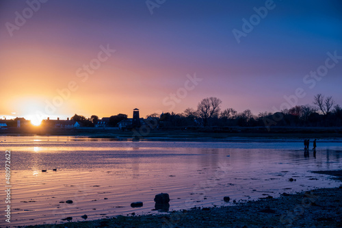 beautiful sunset over Langstone Mill and Harbour