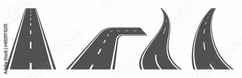 Road, highway isolated on white background. Vector