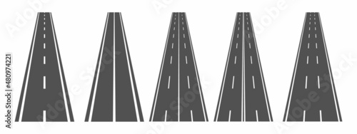 Road, highway isolated on white background. Vector