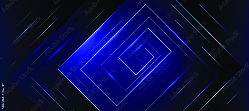 Abstract Elegant diagonal striped blue background, vector picture and Digital  connection network and Light technology 