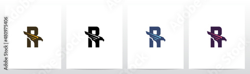  Eagle Head And Wing On Letter Logo Design R