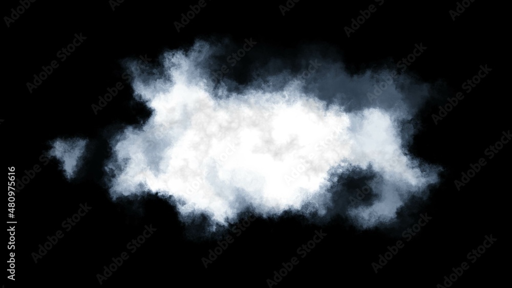 White Cloud on Black Background