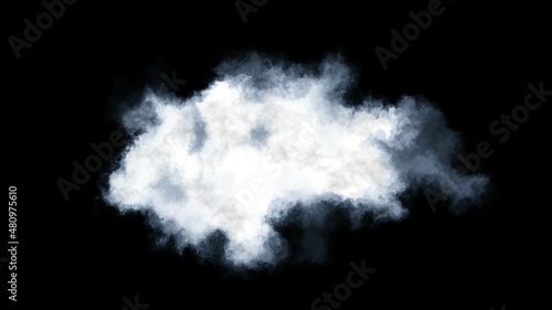 White Cloud on Black Background