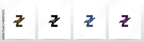  Eagle Head And Wing On Letter Logo Design Z