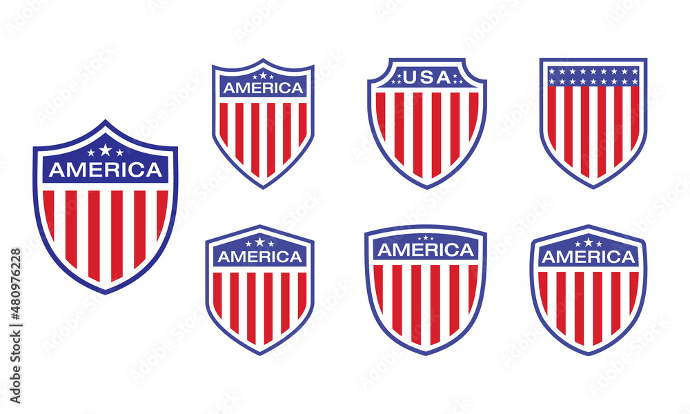 Shield Shaped American Flag icon symbol design illustration template Shield Shaped American Flag icon symbol design illustration template