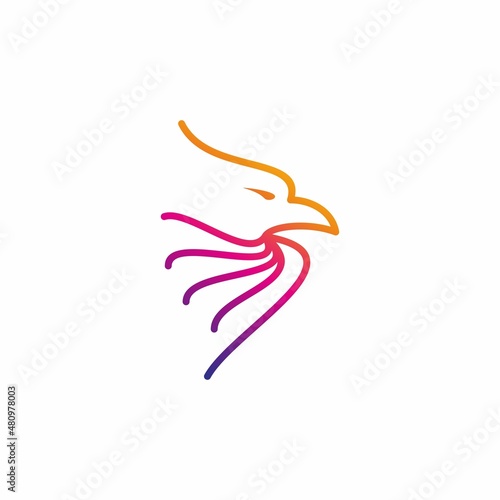 Eagle head logo icon vector illustration.