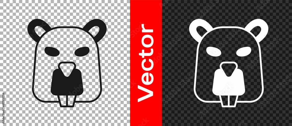 Obraz premium Black Beaver animal icon isolated on transparent background. Vector