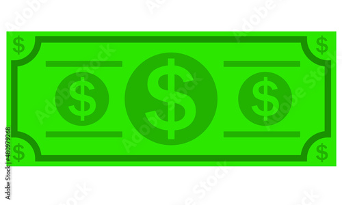 Vector dollar icon, money collection icon. Currency dollar bill symbol. Dollar money cash icon, dollar sign, bank note. 