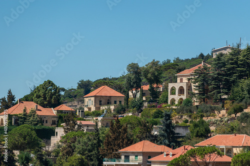 Deir El Qamar village beautiful green landscape and old architecture in mount Lebanon Middle east