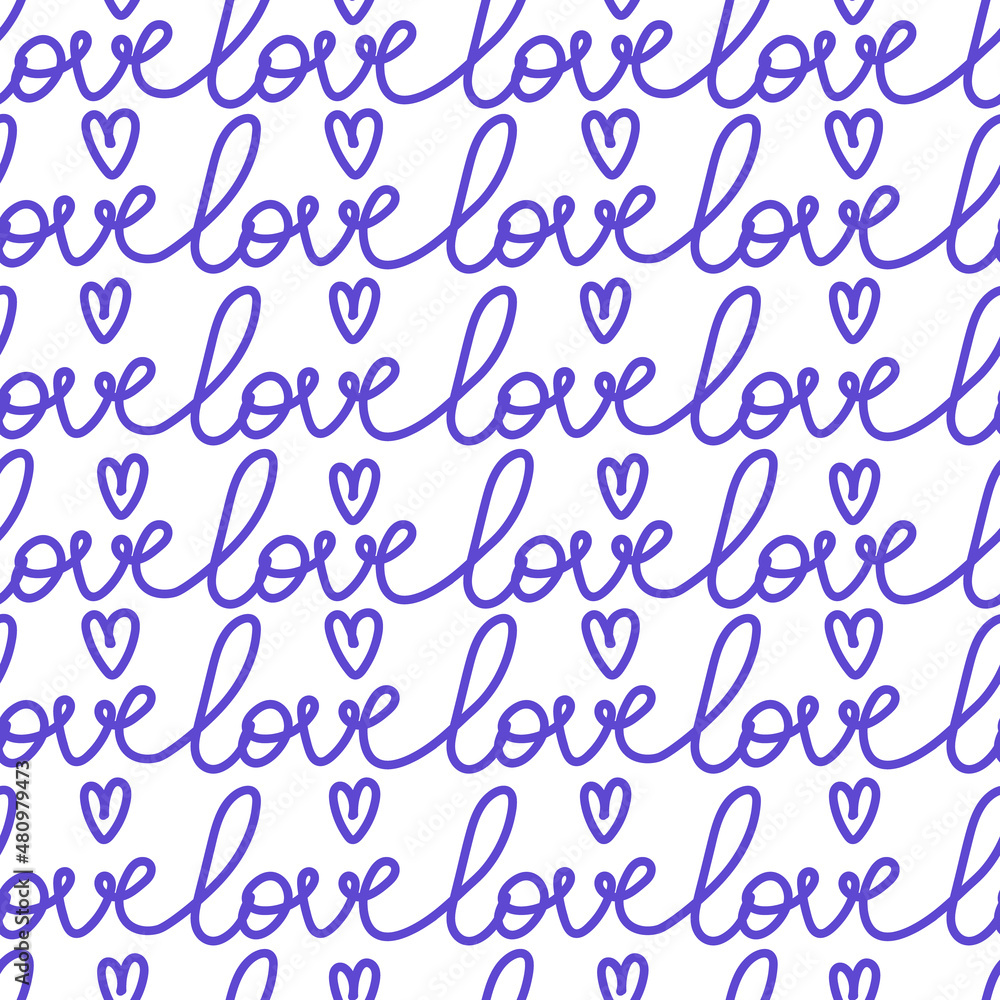 Love lettering seamless pattern isolated on white background for textile, wrapping paper, wallpaper. Modern typographic hand drawn doodle Love lettering seamless pattern isolated on white background for textile, wrapping paper, wallpaper. Modern typographic hand drawn doodle