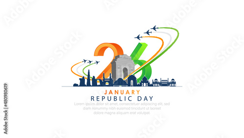 26 January- Happy Republic Day of India celebration. photo