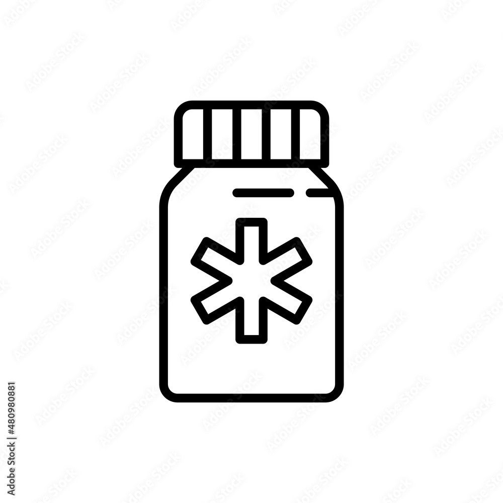 Supplement for pets thin line icon. Veterinary clinic. Modern vector illustration of medical drugs. Supplement for pets thin line icon. Veterinary clinic. Modern vector illustration of medical drugs.