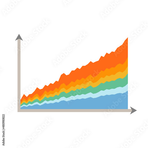 business chart or graph symbol  economic growth and success vector illustration