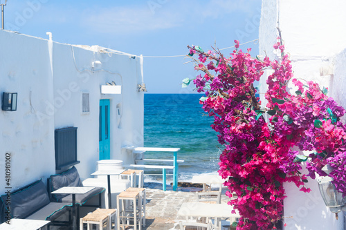 Fototapeta Naklejka Na Ścianę i Meble -  Naoussa white street