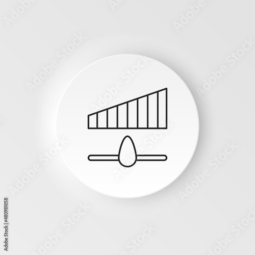 Multiporpuse guage black corcle Icon. Simple element time and timer speed neumorphic style vector icon