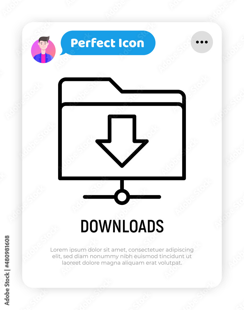 Download symbol. Thin line icon. Vector illustration. Download symbol. Thin line icon. Vector illustration.