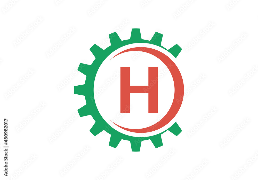 H rounded logo letter design vector image H rounded logo letter design vector image