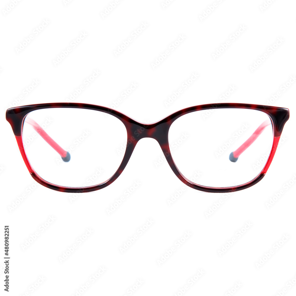 Fototapeta premium frames of glasses in blue on a white background. Eyeglasses in blue frames.