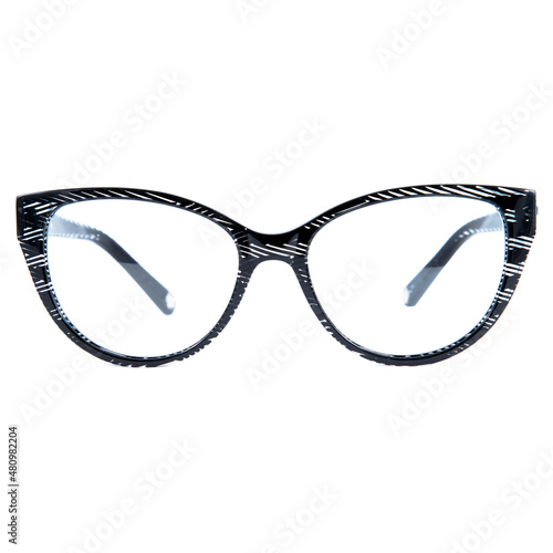 frames of glasses in blue on a white background. Eyeglasses in blue frames.