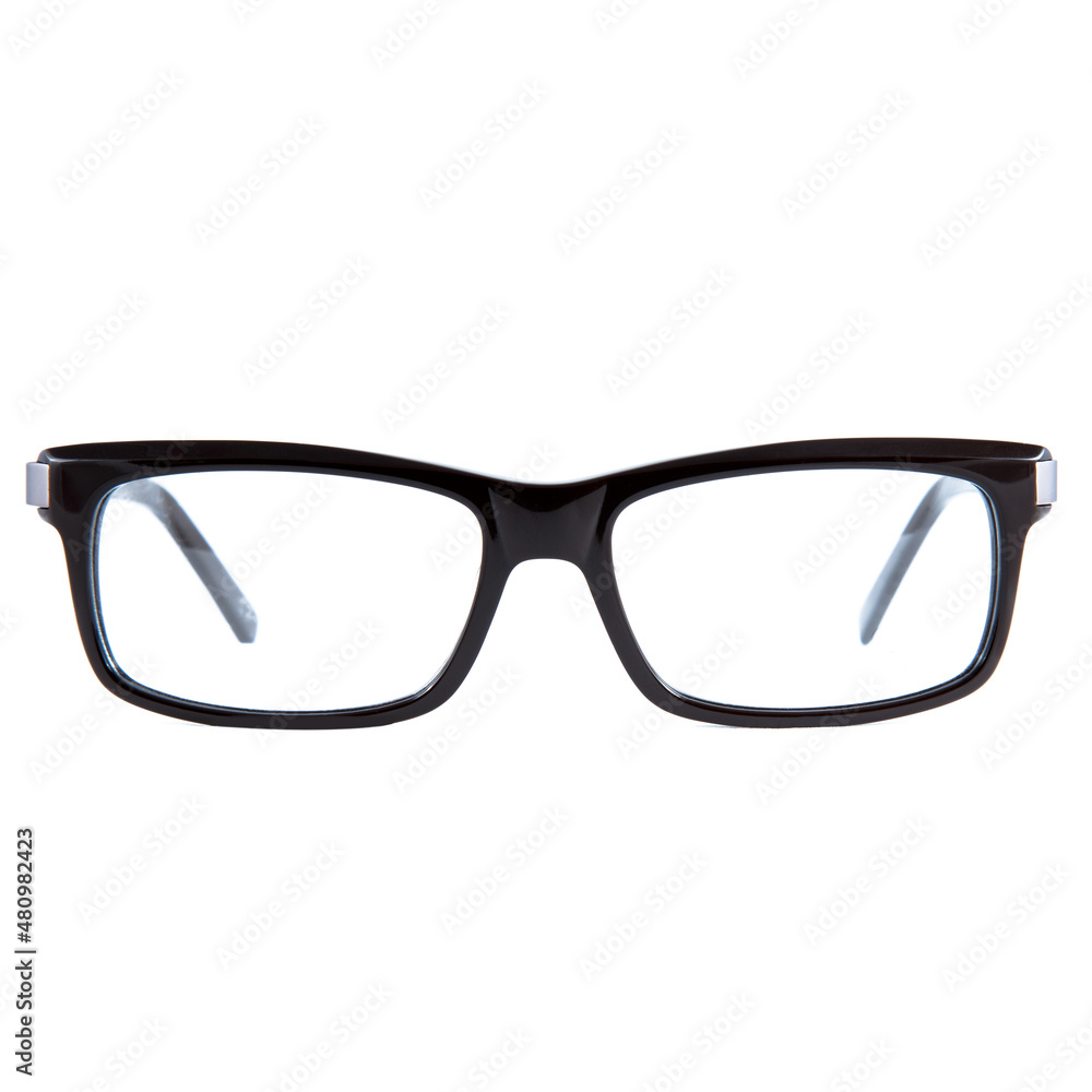 Fototapeta premium frames of glasses in blue on a white background. Eyeglasses in blue frames.