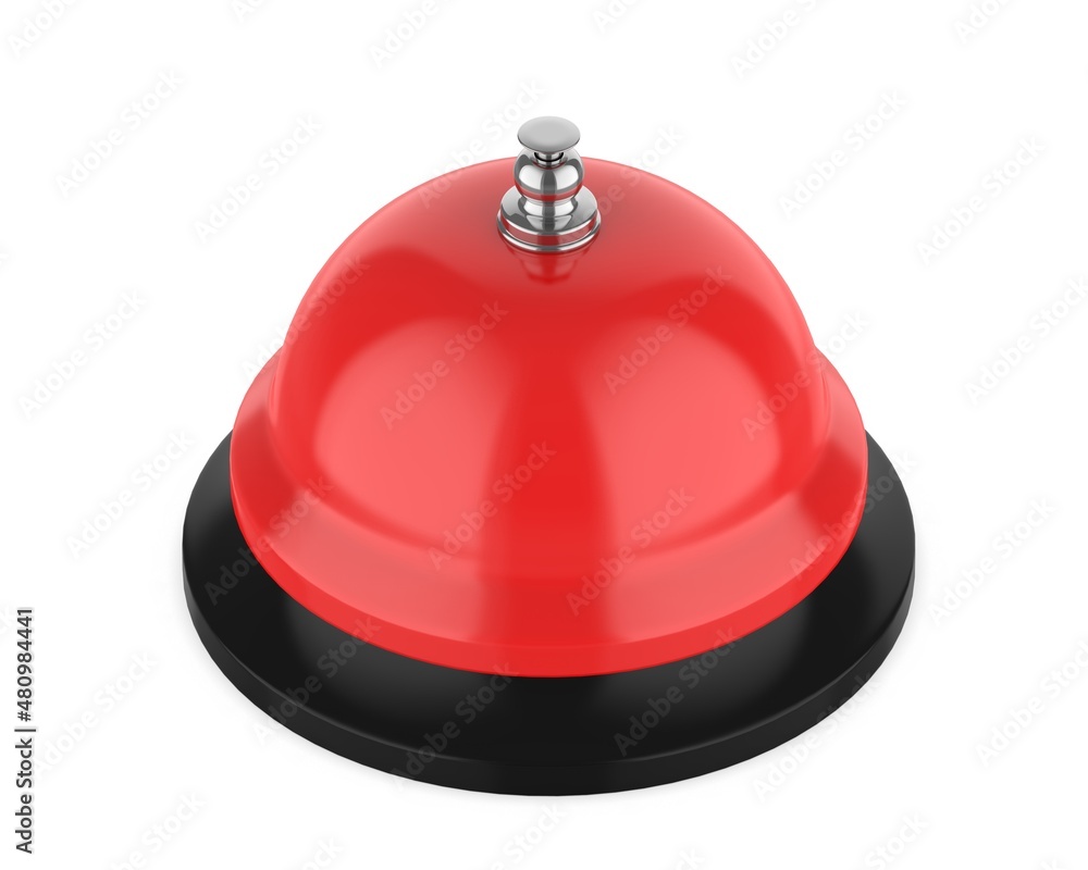 Blank Manual Push and Press Stainless Steel Call Bell for Table Desk Home Office Silver, 3d render illustration. Blank Manual Push and Press Stainless Steel Call Bell for Table Desk Home Office Silver, 3d render illustration.