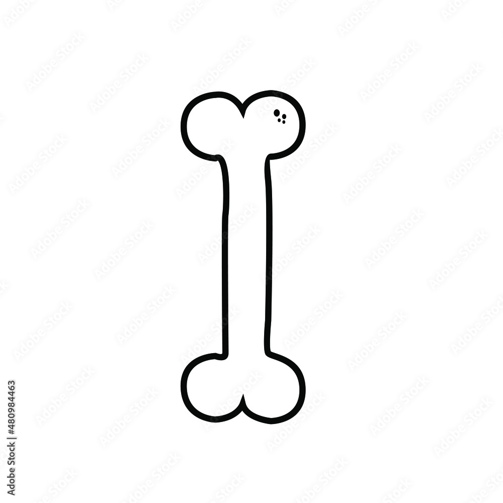 Black and white icon of skeleton bone. vector logo isolated on white background Black and white icon of skeleton bone. vector logo isolated on white background