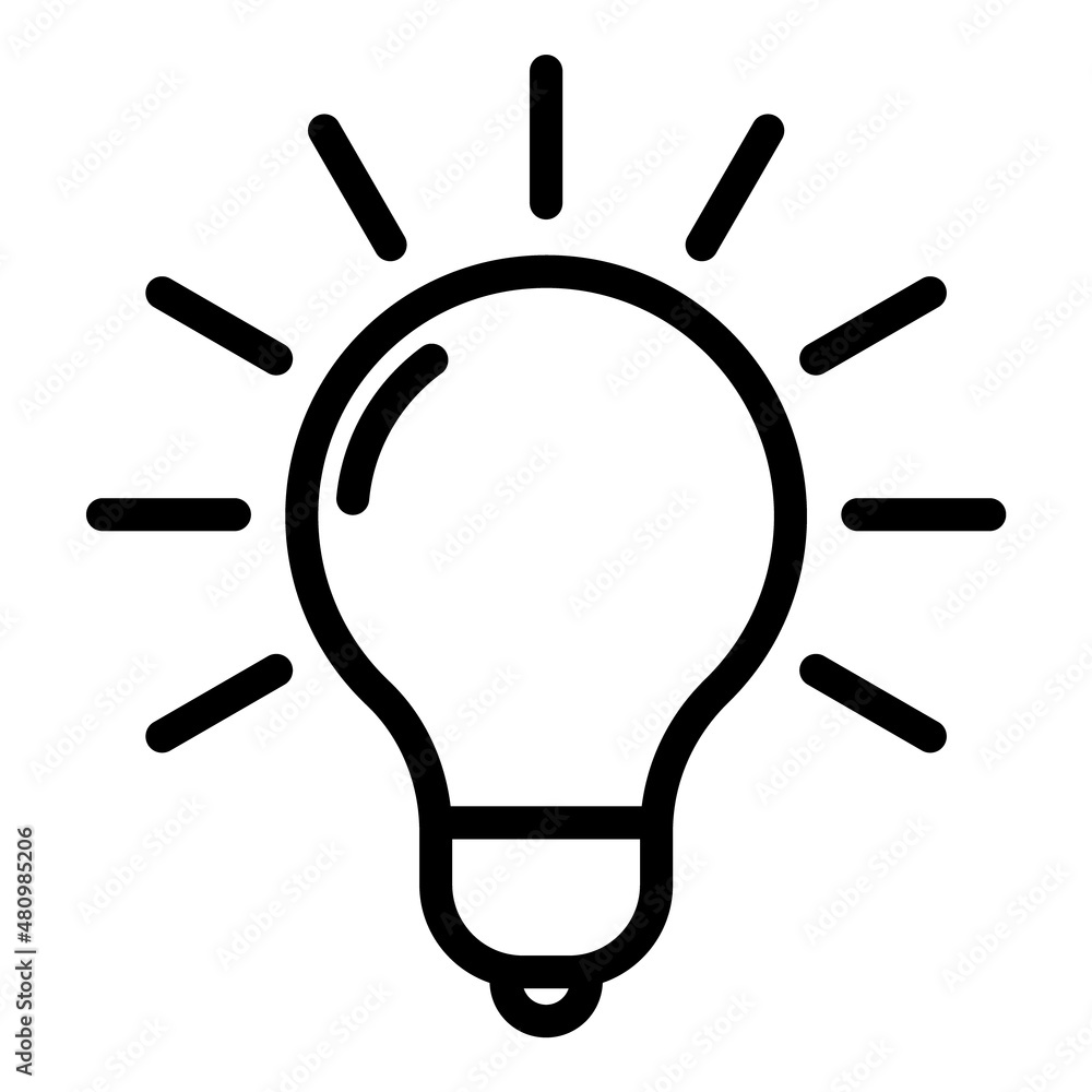 Lightbulb Idea Flat Icon Isolated On White Background Lightbulb Idea Flat Icon Isolated On White Background
